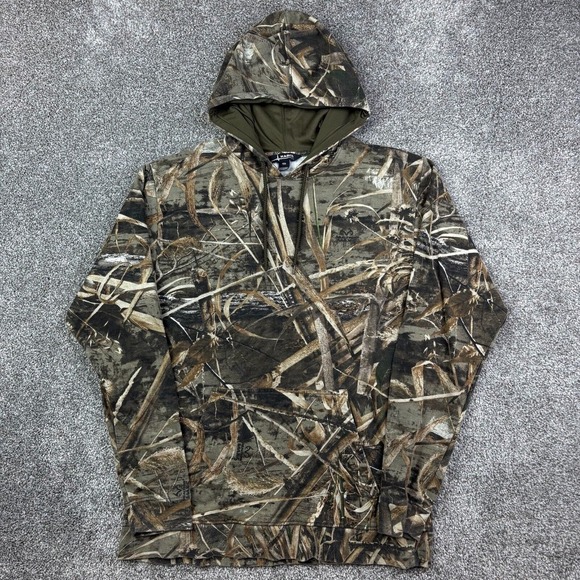 Vintage Y2K‎ Habit Camo Hoodie Mens M Realtree Wetlands Camouflage Sweatshirt - Picture 1 of 6